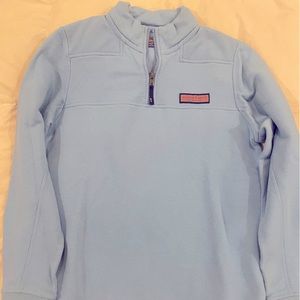 Light Blue Vineyard Vines Boys 1/4 Zip Size Youth Large